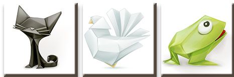Модульная картина Зверушки оригами Модульная картина Зверушки оригами<br>kit: None; gender: None;