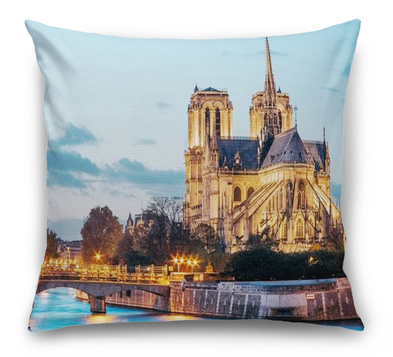 3D Подушка «Собор Парижской богоматери вечером» вид 7