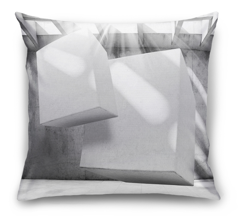 3D Подушка «Бетонная абстракция с кубами» вид 6