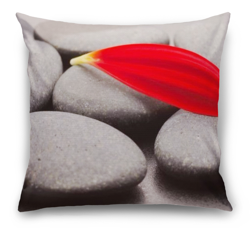 3D Подушка «Красный лепесток на камнях» вид 6