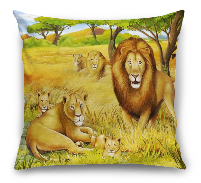 3D Подушка «Львы»  вид 1