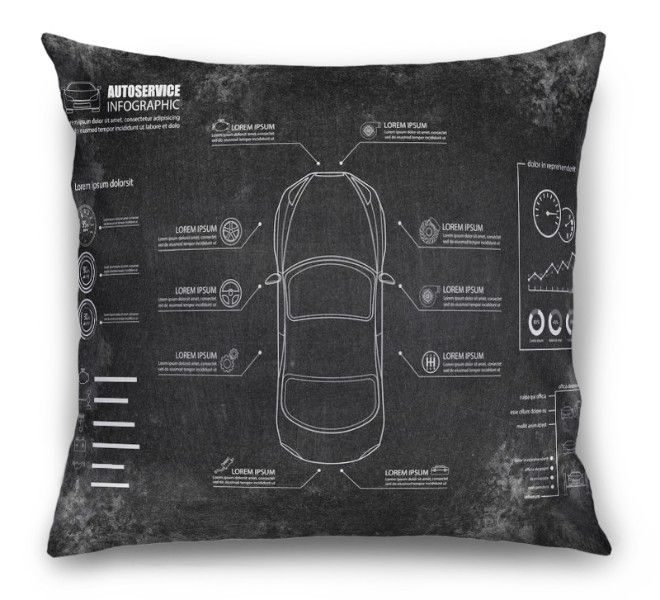 3D Подушка «Авто схема» вид 6