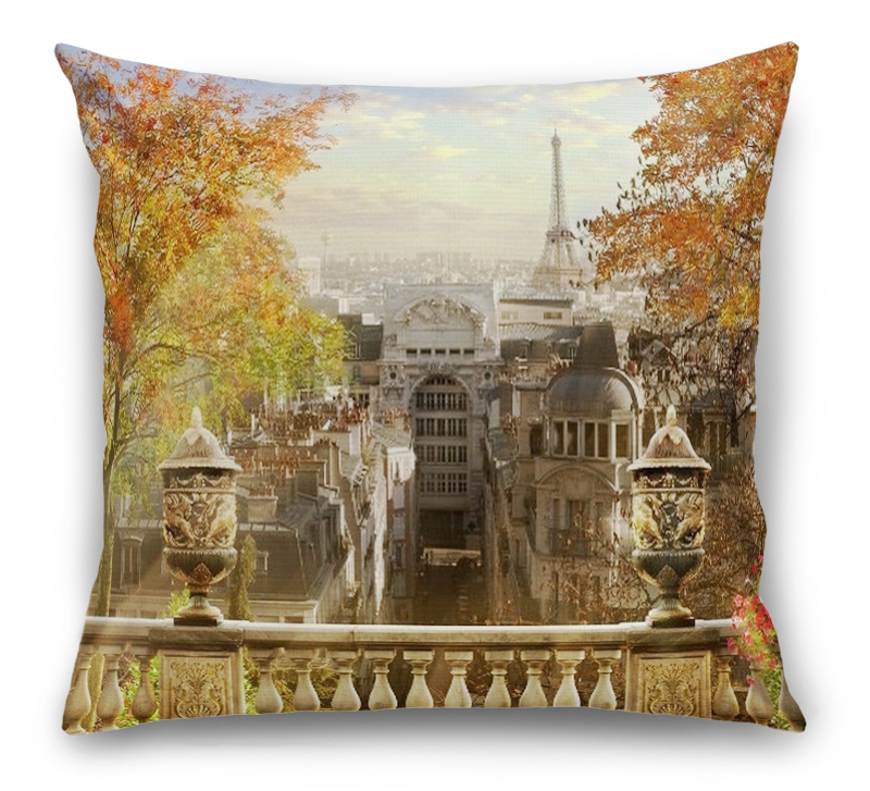 3D Подушка «Золотая осень в Париже» вид 6