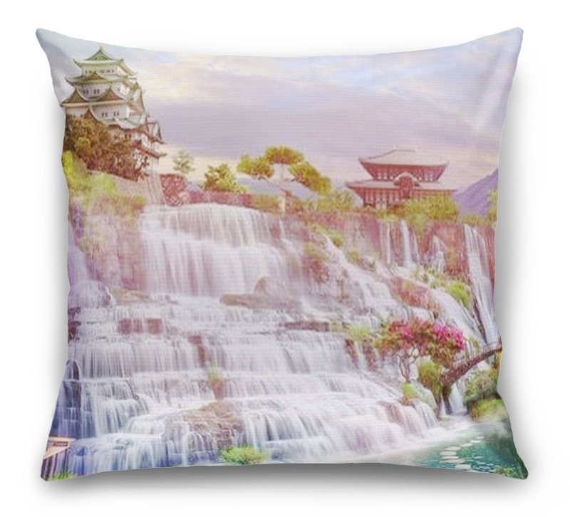 3D Подушка «Долина водопадов в японии» вид 6