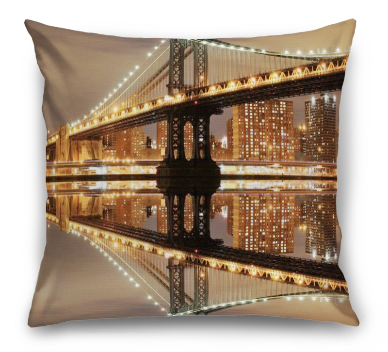 3D Подушка «Бруклинский мост: отражение в реке Гудзон»  вид 6
