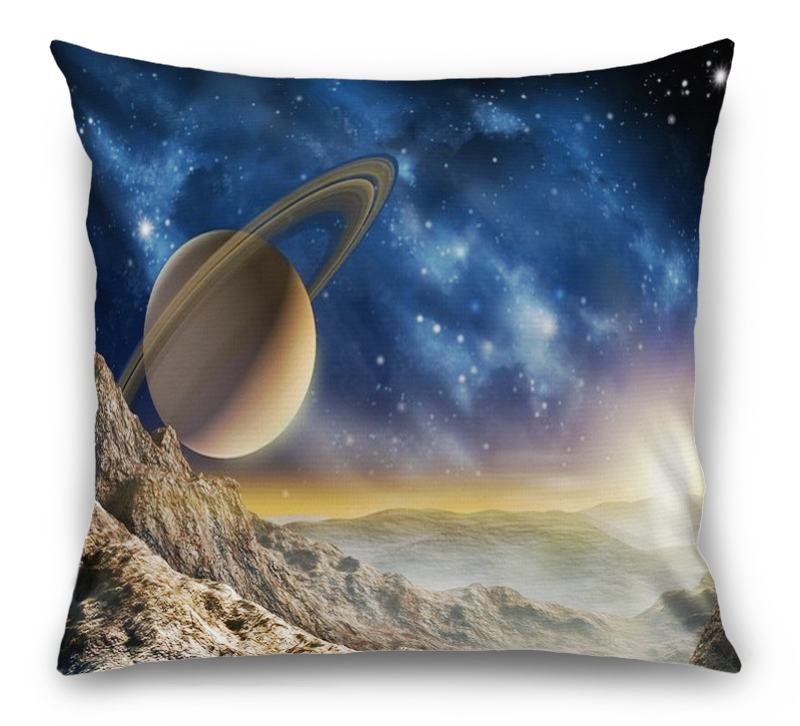 3D Подушка «Огромный астероид с видом на сатурн» вид 6