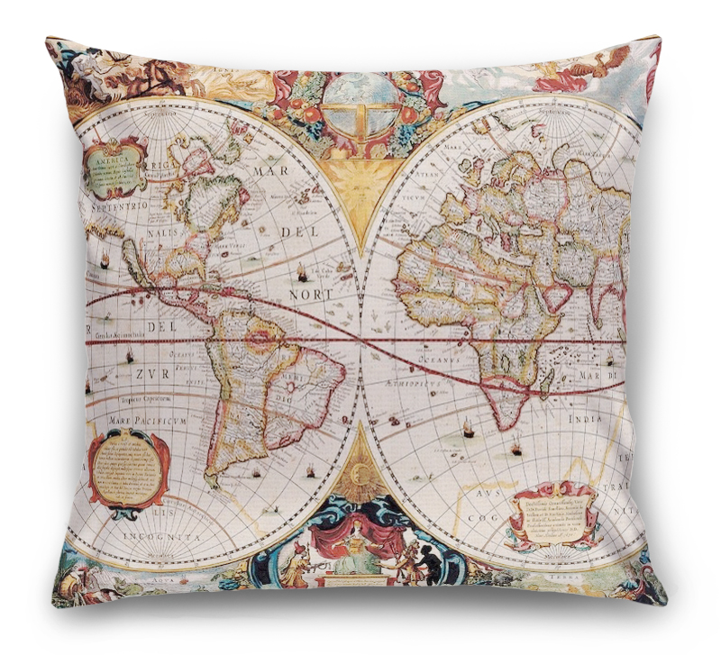 3D Подушка «Карта мира панно»  вид 6