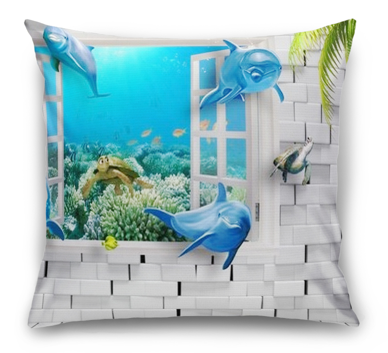 3D Подушка «Окно в подводный мир» вид 1