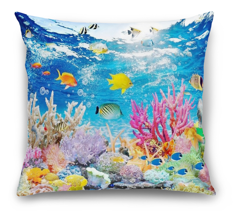 3D Подушка «Яркие краски кораллового рифа» вид 1