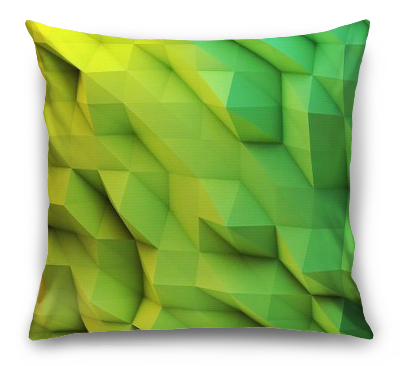 3D Подушка «Зеленые полигоны» вид 7