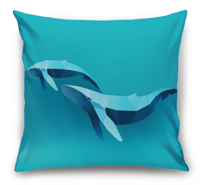 3D Подушка «Полигональные киты» вид 7