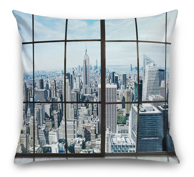 3D Подушка «Вид из окна на современный город» вид 6