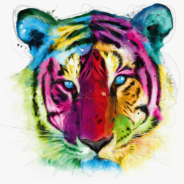 3D фотообои 3D Фотообои «Красочный тигр» вид 1