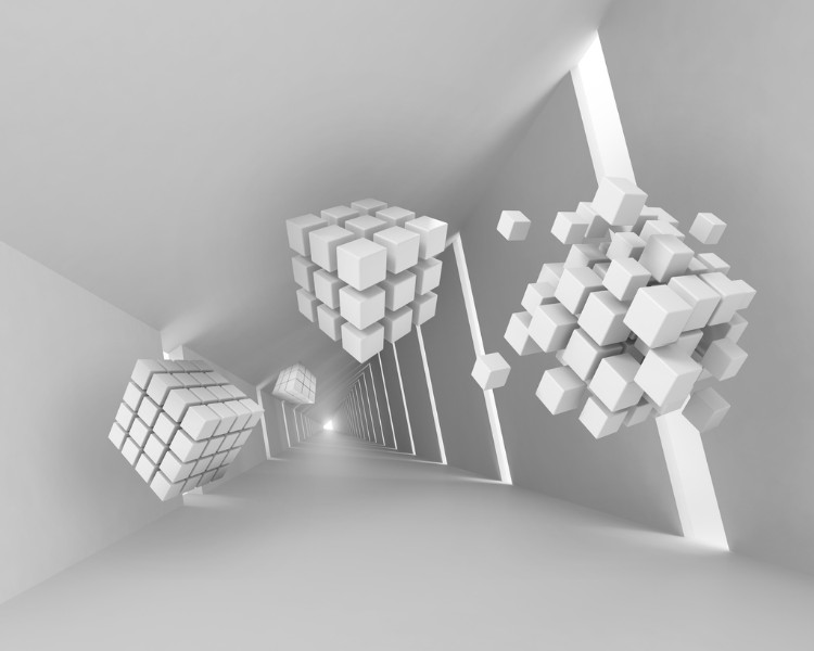 

3D Фотообои "Кубы летящие по тоннелю" 300x240
