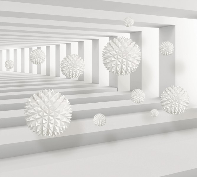 

3D Фотообои "Колючие шары в тоннеле" 300x270
