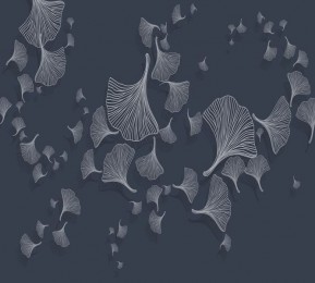 Шторы для ванной «Круговорот из цветочных зонтиков на тёмном»