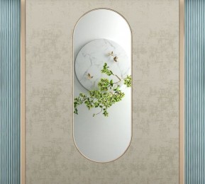 Шторы для ванной «Цветущая ветвь в зеркальном отражении»
