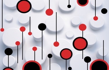 3D Ковер «Композиция с красными кругами»  