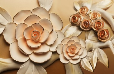 3D Ковер «Розы с тиснением под керамику»