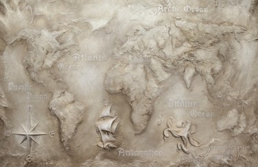 3D Ковер «Барельеф карта мира» 