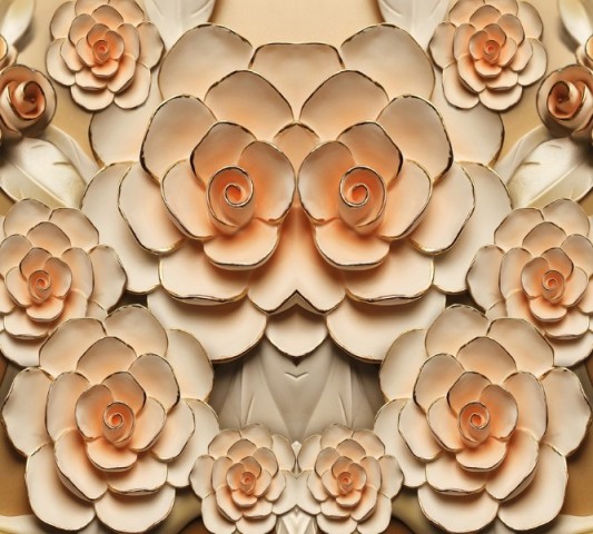 Настольная лента «Розы с тиснением под керамику» вид 1