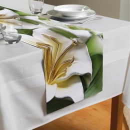 Сервировочная дорожка «Зеленые лилии из керамики»