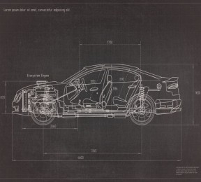 Фотошторы «Авто чертеж на темном»