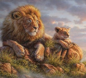 Фотошторы «Величественные львы»