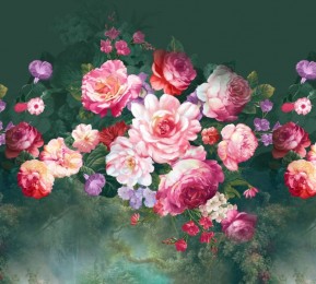  Фотошторы «Розы в стиле барокко»