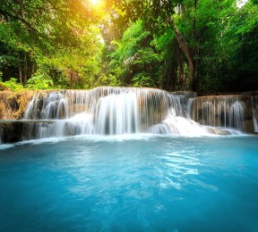 Фотошторы «Водопад с голубой водой»