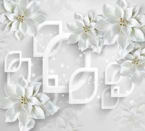 Фотшторы «Белоснежные фарфоровые цветы»