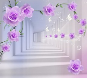 Фотошторы «Тоннель с розами»