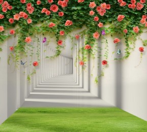 Фотошторы «Тоннель с лианами роз»