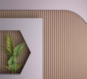 Фотошторы «Лаконичная композиция с пальмовыми ветвями»