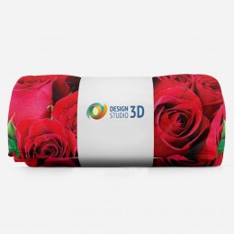 3D плед «Нежные бордовые розы»