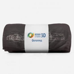 3D Плед «Авто чертеж на темном»