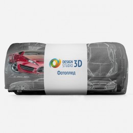 3D Плед «Красное авто схема»