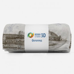 3D Плед «Эскизный мост на штукатурке»