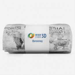 3D Плед «Карта из слов в стиле лофт»