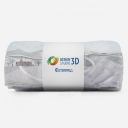 3D Плед «Фреска для детской с горными далями»