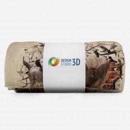 3D плед «Носорог сквозь стену»