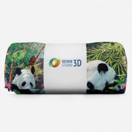 3D плед «Семейство панд»
