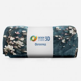 3D Плед «Птицы в цветущем кустарнике»