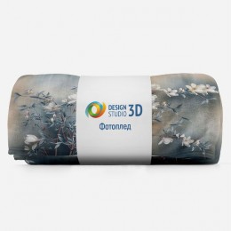 3D Плед «Магнолия в винтажном стиле»