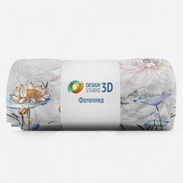 3D Плед «Карпы и нежные лотосы»