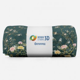 3D Плед «Цветущие ветви на фактурном фоне»