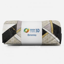 3D Плед «Каменная аппликация с золотом»