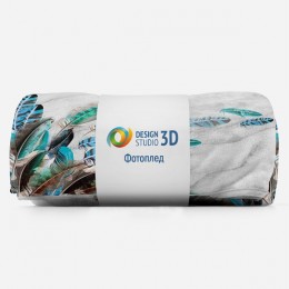 3D Плед «Мятная легкость на мраморе»