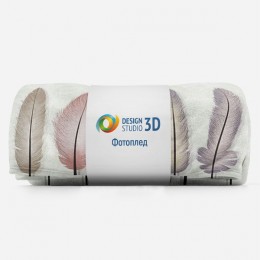 3D Плед «Перья в нежных тонах»