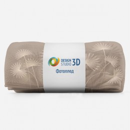 3D Плед «Пальмовые листья в карамельных оттенках»